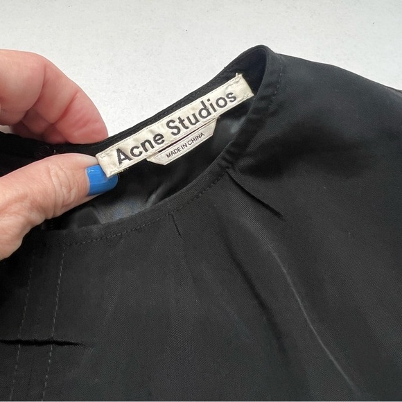 ACNE STUDIOS WOMENS TATY LIQUID SOL BLOUSE BLACK Shirt Top - Picture 4 of 6